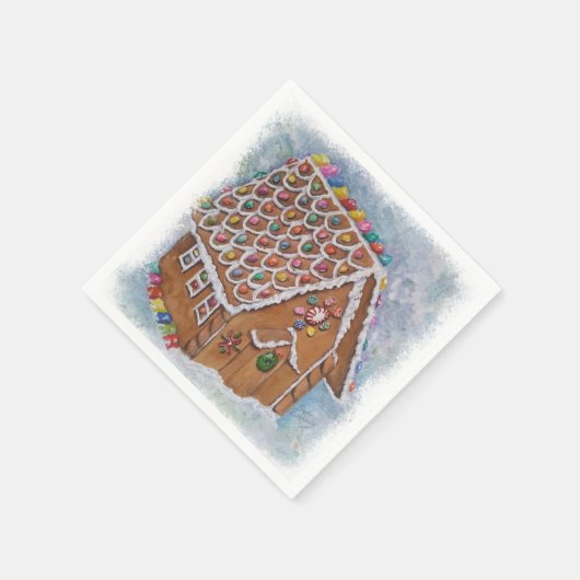 Weihnachts-Gingerbrot-Haus Serviette (Ecke)