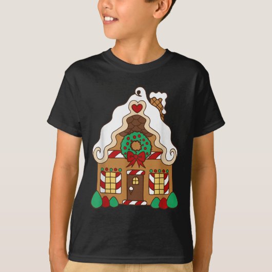 Weihnachts-Gingerbrot-Haus T-Shirt (Vorderseite)