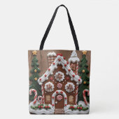 Weihnachts-Gingerbrot-Haus Tasche (Vorderseite)