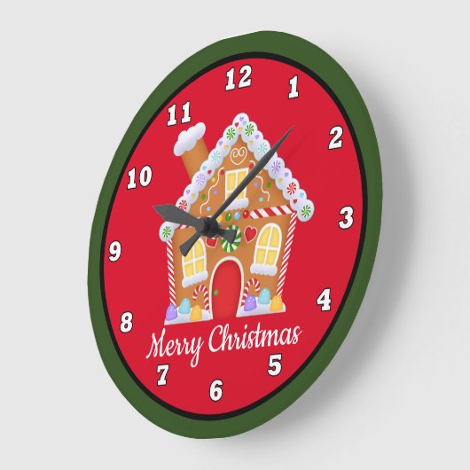 Weihnachts-Gingerbrot-Hausdekorationsuhr Große Wanduhr (Winkel)