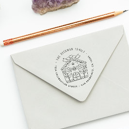 Weihnachts-Gingerbrot Holiday Party Rücksendeadres Permastempel