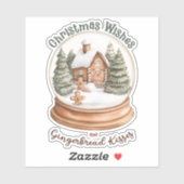 Weihnachts-Gingerbrot Holiday Snow Globe Aufkleber (Blatt)