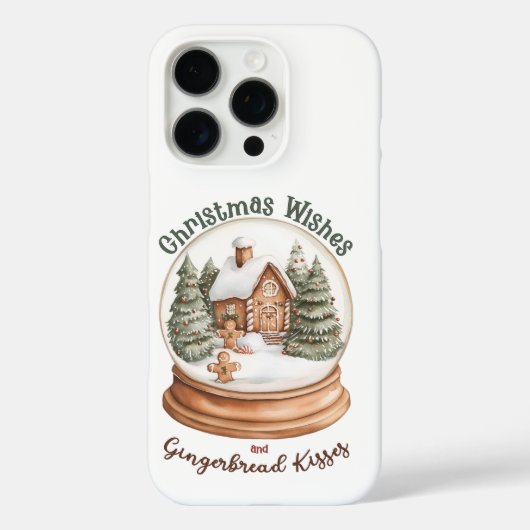 Weihnachts-Gingerbrot Holiday Snow Globe Case-Mate iPhone Hülle (Rückseite)