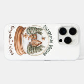 Weihnachts-Gingerbrot Holiday Snow Globe Case-Mate iPhone Hülle (Rückseite (Horizontal))