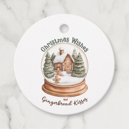 Weihnachts-Gingerbrot Holiday Snow Globe Geschenkanhänger (Vorderseite)