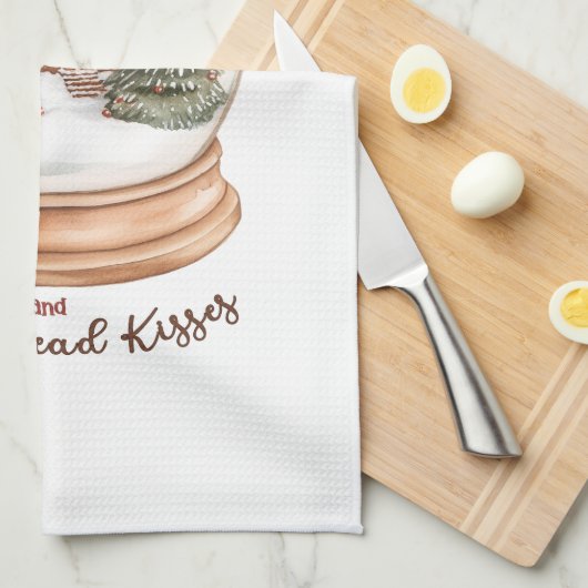 Weihnachts-Gingerbrot Holiday Snow Globe Geschirrtuch (Viertel Falte)