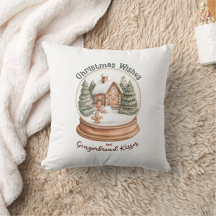 Weihnachts-Gingerbrot Holiday Snow Globe Kissen