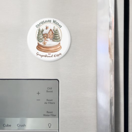 Weihnachts-Gingerbrot Holiday Snow Globe Magnet (In Situ (Kühlschrank))
