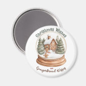 Weihnachts-Gingerbrot Holiday Snow Globe Magnet (Vorderseite/Rückseite)
