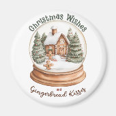 Weihnachts-Gingerbrot Holiday Snow Globe Magnet (Vorne)
