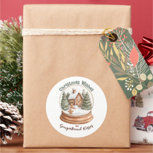 Weihnachts-Gingerbrot Holiday Snow Globe Runder Aufkleber
