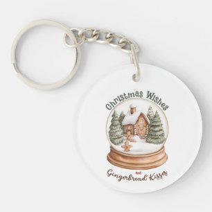 Weihnachts-Gingerbrot Holiday Snow Globe Schlüsselanhänger