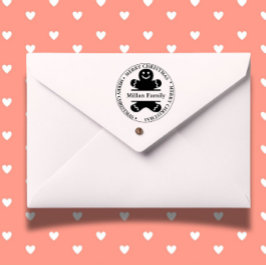 Weihnachts-Gingerbrot Mann Thema Permastempel