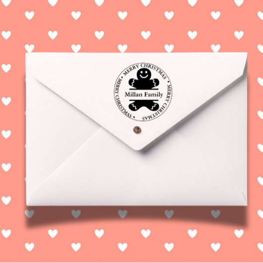 Weihnachts-Gingerbrot Mann Thema Permastempel