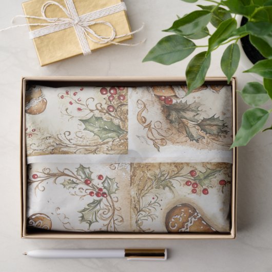 Weihnachts-Gingerbrot-Runden Seidenpapier (Geschenk)