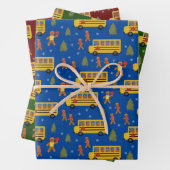 Weihnachts-Gingerbrot-Schulbusthema Geschenkpapier Set (Beispiel)