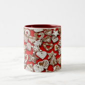 Weihnachts-Gingerbrot-Tasse Zweifarbige Tasse (Mittel)