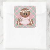 Weihnachts-Gingerbrot-Weihnachtsaufkleber Quadratischer Aufkleber (Tasche)
