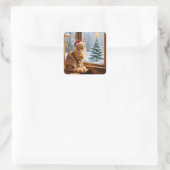 Weihnachts-Gingermaus Quadratischer Aufkleber (Tasche)
