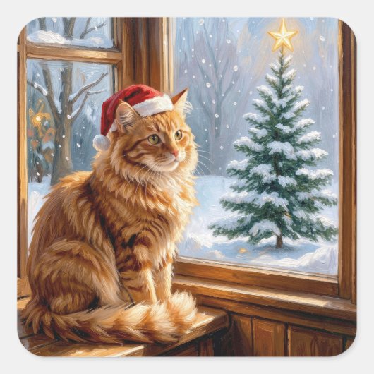 Weihnachts-Gingermaus Quadratischer Aufkleber (Vorderseite)