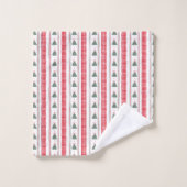 Weihnachts-Gingham-Band im Prep-Stil Badhandtuch Set (Waschlappen)