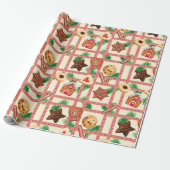Weihnachts-Gingham & Cookies Packpapier (Ungerollt)