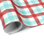 Weihnachts-Gingham-Geschenkpapier Geschenkpapier (Rolleneckpunkt)