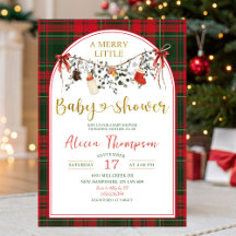 Weihnachts-Gingham-Rustikal-Frohe Kleine Baby-Part