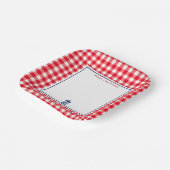 Weihnachts-Gingham-Schick Notizkarte Pappteller (Gewinkelt)