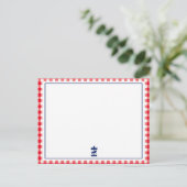 Weihnachts-Gingham-Schick Notizkarte Postkarte (Stehend Vorderseite)