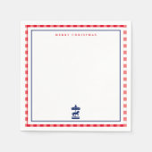 Weihnachts-Gingham-Schick Notizkarte Serviette (Vorderseite)