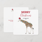 Weihnachts-Giraffe Funny Animal mit Weihnachtsmann (Vorne/Hinten)