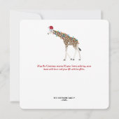 Weihnachts-Giraffe Funny Animal mit Weihnachtsmann (Rückseite)