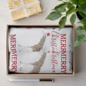 Weihnachts-Giraffe Funny Animal mit Weihnachtsmann Seidenpapier (Geschenk)