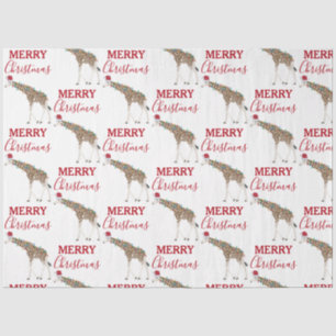 Weihnachts-Giraffe Funny Animal mit Weihnachtsmann Seidenpapier