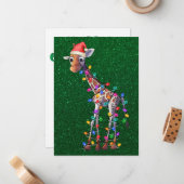 Weihnachts-Giraffe-Grußkarte Mitteilungskarte (Vorderseite/Rückseite Beispiel)