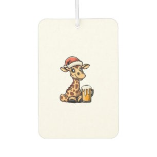 Weihnachts-Giraffe mit Bier _ Weihnachten Funny Pa Autolufterfrischer