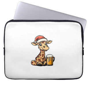 Weihnachts-Giraffe mit Bier _ Weihnachten Funny Pa Laptopschutzhülle