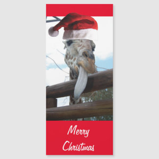 Weihnachts-Giraffe mit einem Weihnachtshut Magnetkarte