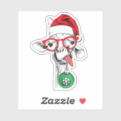 Weihnachts-Giraffe, Niedliche Giraffe Aufkleber (Blatt)