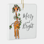 Weihnachts-Giraffe, Rot-Grün-Garten Keramikornament (Rechts)