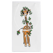 Weihnachts-Giraffe, rote grüne Gartenanlage Kleine Geschenktüte (Rückseite)