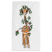 Weihnachts-Giraffe, rote grüne Gartenanlage Kleine Geschenktüte (Vorderseite)