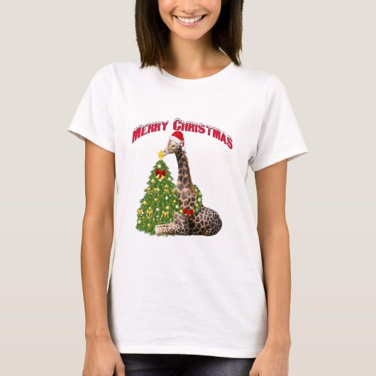 Weihnachts-Giraffe-Sleepshirt-Shirt-Kleid T-Shirt (Vorderseite)