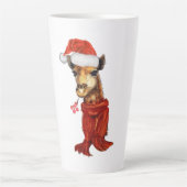 Weihnachts Giraffe Watercolor Winter Milchtasse (Vorderseite)