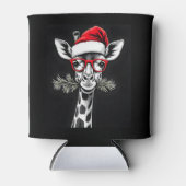 Weihnachts-Giraffe Weihnachtsmannmütze Pajama-Gesc Dosenkühler (Vorderseite)