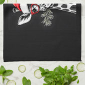 Weihnachts-Giraffe Weihnachtsmannmütze Pajama-Gesc Geschirrtuch (Gefaltet)