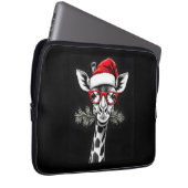 Weihnachts-Giraffe Weihnachtsmannmütze Pajama-Gesc Laptopschutzhülle (Vorne Rechts)