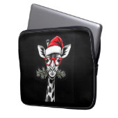 Weihnachts-Giraffe Weihnachtsmannmütze Pajama-Gesc Laptopschutzhülle (Vorderseite Links)