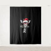 Weihnachts-Giraffe Weihnachtsmannmütze Pajama-Gesc Wandteppich (Vorderseite)